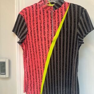 Jamie Sadock Black and Pink Striped Top